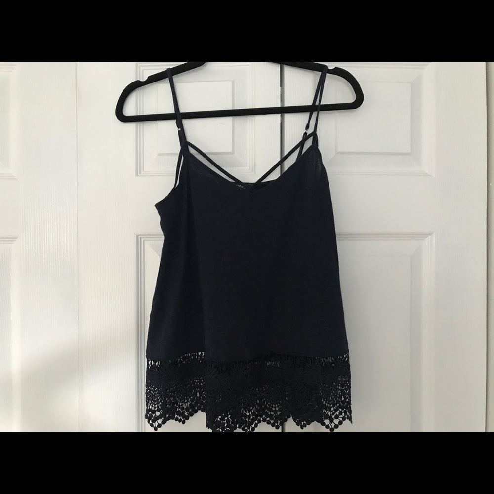 Navy lace tank top
